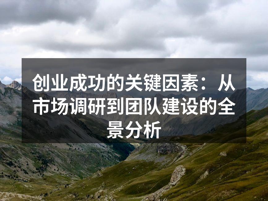 创业成功的关键因素：从市场调研到团队建设的全景分析