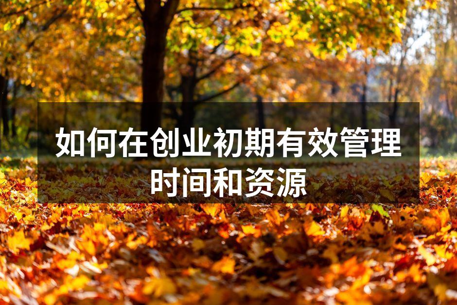 如何在创业初期有效管理时间和资源