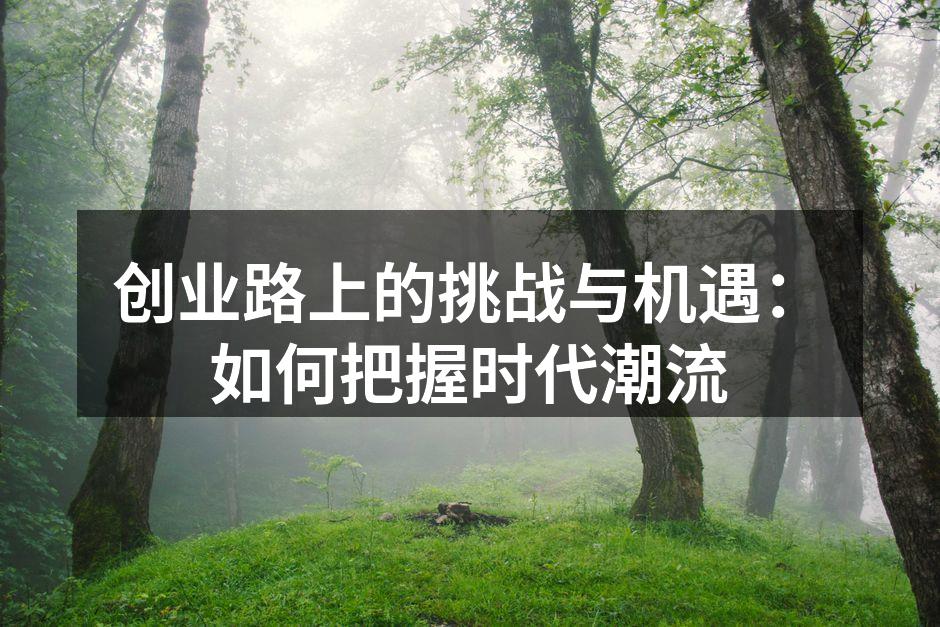 创业路上的挑战与机遇：如何把握时代潮流